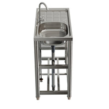 Load image into Gallery viewer, Stainless Steel One Compartment Sink with Shelves and Drainboard Living and Home