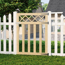 Load image into Gallery viewer, 3 x 4 ft Outdoor Cross Top Wooden Garden Gate Pedestrian Fence Yard Door