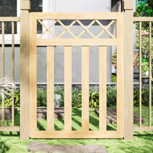 Load image into Gallery viewer, 3 x 4 ft Outdoor Cross Top Wooden Garden Gate Pedestrian Fence Yard Door