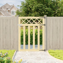 Load image into Gallery viewer, 3 x 4 ft Outdoor Cross Top Wooden Garden Gate Pedestrian Fence Yard Door