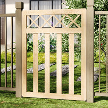 Load image into Gallery viewer, 3 x 4 ft Outdoor Cross Top Wooden Garden Gate Pedestrian Fence Yard Door