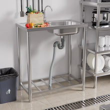 Load image into Gallery viewer, 201 Stainless Steel Commercial Sink with Drainboard