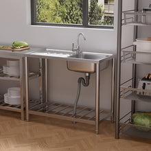 Load image into Gallery viewer, 201 Stainless Steel Commercial Sink with Drainboard