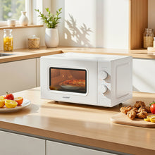 Load image into Gallery viewer, 700W 20L Countertop Microwave Oven with Dual Knob - White