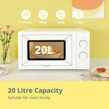 Load image into Gallery viewer, 700W 20L Countertop Microwave Oven with Dual Knob - White