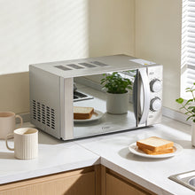 Load image into Gallery viewer, 700W 20L Stainless Steel Microwave 6 Power Levels with Defrost Function, Freestanding