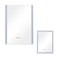 Load image into Gallery viewer, Anti-Fog Aluminum LED Touch Switch Bathroom Vanity Mirror with Clock Bathroom Mirrors Living and Home