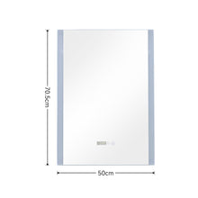 Load image into Gallery viewer, Anti-Fog Aluminum LED Touch Switch Bathroom Vanity Mirror with Clock Bathroom Mirrors Living and Home
