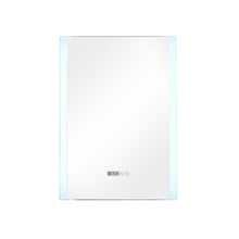 Load image into Gallery viewer, Anti-Fog Aluminum LED Touch Switch Bathroom Vanity Mirror with Clock Bathroom Mirrors Living and Home