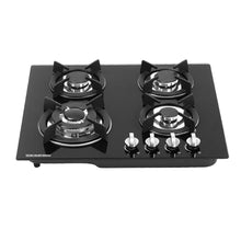 Load image into Gallery viewer, Black Tempered Glass 2/4-Burner Gas Cooktop Gas Cooktops Living and Home