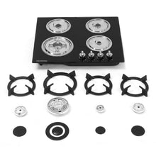 Load image into Gallery viewer, Black Tempered Glass 2/4-Burner Gas Cooktop Gas Cooktops Living and Home