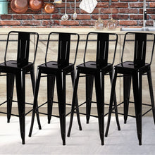 Load image into Gallery viewer, Set of 4 Metal Bar Stool Industrial Style High Chair Bar Stools Living and Home