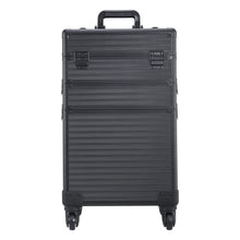 Load image into Gallery viewer, 3 in 1 Rose Gold/Black Portable Cosmetic Travel Case with Wheels Makeup Organizers Living and Home