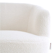 Load image into Gallery viewer, White Boucle Teddy Fabric Armchair with Metal Legs Tub Chairs Living and Home