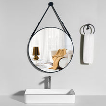 Load image into Gallery viewer, Retro Round Hanging Mirror with Adjustable Leather Strap Living and Home