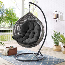 Load image into Gallery viewer, Thick Hanging Egg Swing Chair Cushion Black/Dark Grey/Light Grey Living and Home Black