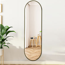 Load image into Gallery viewer, Modern Oval Metal Full Length Wall Mirror Black