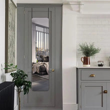 Load image into Gallery viewer, Full Length Mirror with Rounded Corners Door Hanging Living and Home Black
