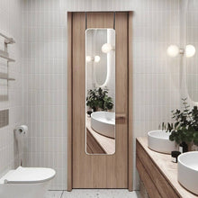 Load image into Gallery viewer, Full Length Mirror with Rounded Corners Door Hanging Living and Home White