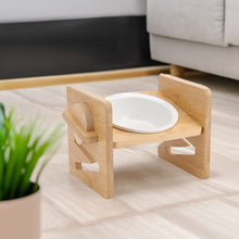 Load image into Gallery viewer, Adjustable Bamboo Single Ceramic Bowl Pet feeder Living and Home
