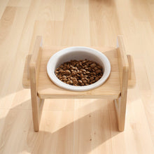 Load image into Gallery viewer, Adjustable Bamboo Single Ceramic Bowl Pet feeder Living and Home