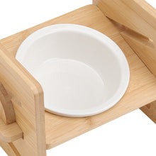 Load image into Gallery viewer, Adjustable Bamboo Single Ceramic Bowl Pet feeder Living and Home