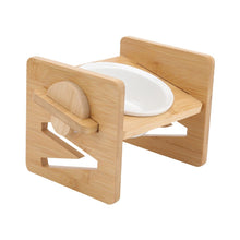 Load image into Gallery viewer, Adjustable Bamboo Single Ceramic Bowl Pet feeder Living and Home