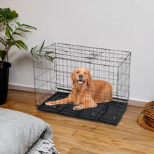 Load image into Gallery viewer, Reinforced Black Pet Cage for Medium to Small Dogs, Cats, and Rabbits Living and Home