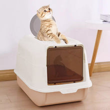 Load image into Gallery viewer, Large Hooded Top Entry Cat Litter Box with Scoop Living and Home