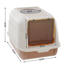 Load image into Gallery viewer, Large Hooded Top Entry Cat Litter Box with Scoop Living and Home