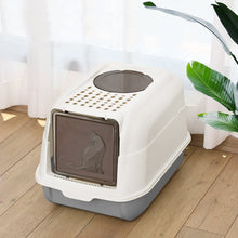 Load image into Gallery viewer, Large Hooded Top Entry Cat Litter Box with Scoop