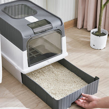 Load image into Gallery viewer, Fully Enclosed Cat Litter Box with UV Sterilization