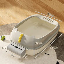 Load image into Gallery viewer, High-Sided Semi-Closed Oval-shaped Cat Litter Box Living and Home