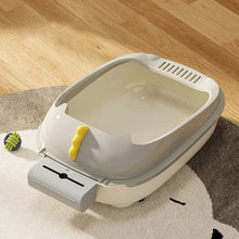 Load image into Gallery viewer, High-Sided Semi-Closed Oval-shaped Cat Litter Box Living and Home
