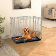 Load image into Gallery viewer, Wire Dog Crate with 2 Doors and Tray Living and Home