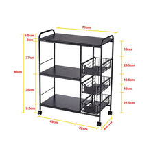 Load image into Gallery viewer, Sleek Black Microwave Rack with Four Tiers for Optimal Kitchen Organization Living and Home