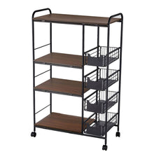 Load image into Gallery viewer, Sleek Black Microwave Rack with Four Tiers for Optimal Kitchen Organization Living and Home 71 * 35 * 115cm