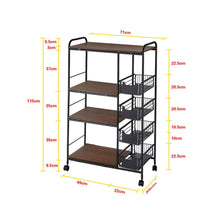 Load image into Gallery viewer, Sleek Black Microwave Rack with Four Tiers for Optimal Kitchen Organization Living and Home