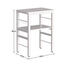 Load image into Gallery viewer, 2-Tier Microwave Stand Shelf Kitchen Organizer with Hooks Kitchen Shelves Living and Home
