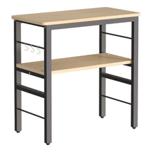 Load image into Gallery viewer, 2-Tier Microwave Stand Shelf Kitchen Organizer with Hooks Kitchen Shelves Living and Home