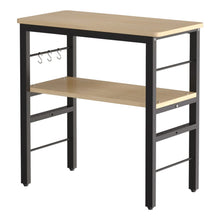 Load image into Gallery viewer, 2-Tier Microwave Stand Shelf Kitchen Organizer with Hooks Kitchen Shelves Living and Home