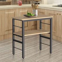 Load image into Gallery viewer, 2-Tier Microwave Stand Shelf Kitchen Organizer with Hooks Kitchen Shelves Living and Home Black Frame 80x40x80cm