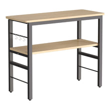 Load image into Gallery viewer, 2-Tier Microwave Stand Shelf Kitchen Organizer with Hooks Kitchen Shelves Living and Home