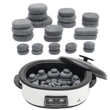 Load image into Gallery viewer, Basalt Massage Stone and Stainless Steel Heater Set for Spa Massage Stones Living and Home Massage Stone Heater+27Pcs Stone Set