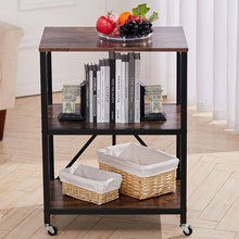 Load image into Gallery viewer, Chic Three-Tier Vintage Cart with Black Steel Frame Living and Home