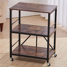 Load image into Gallery viewer, Chic Three-Tier Vintage Cart with Black Steel Frame Living and Home