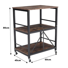 Load image into Gallery viewer, Chic Three-Tier Vintage Cart with Black Steel Frame Living and Home