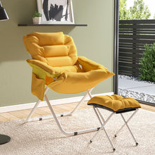 Load image into Gallery viewer, Folding Moon Chair and Footstool Set Accent Chair Living and Home