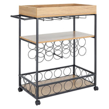 Load image into Gallery viewer, 93.5cm H 3 Tier Kitchen Cart Wood Trolley for Dining Room Kitchen Trolleys Living and Home