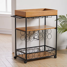 Load image into Gallery viewer, 93.5cm H 3 Tier Kitchen Cart Wood Trolley for Dining Room Kitchen Trolleys Living and Home